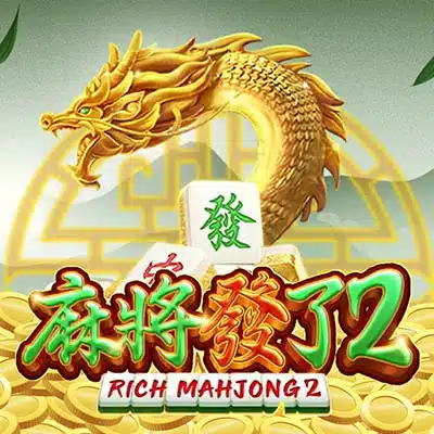 TU 麻將發了2 Rich Mahjong 2 老虎機封面,金龍與麻將發字牌視覺圖